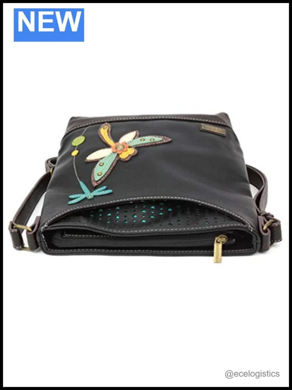 Faux Leather Messenger Bag with Adjustable Strap, Fits iPad